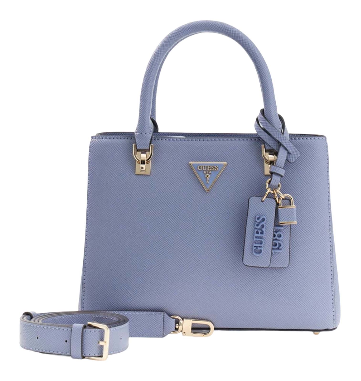 GUESS Noelle II Multi Compartment Satchel S Grey Blue