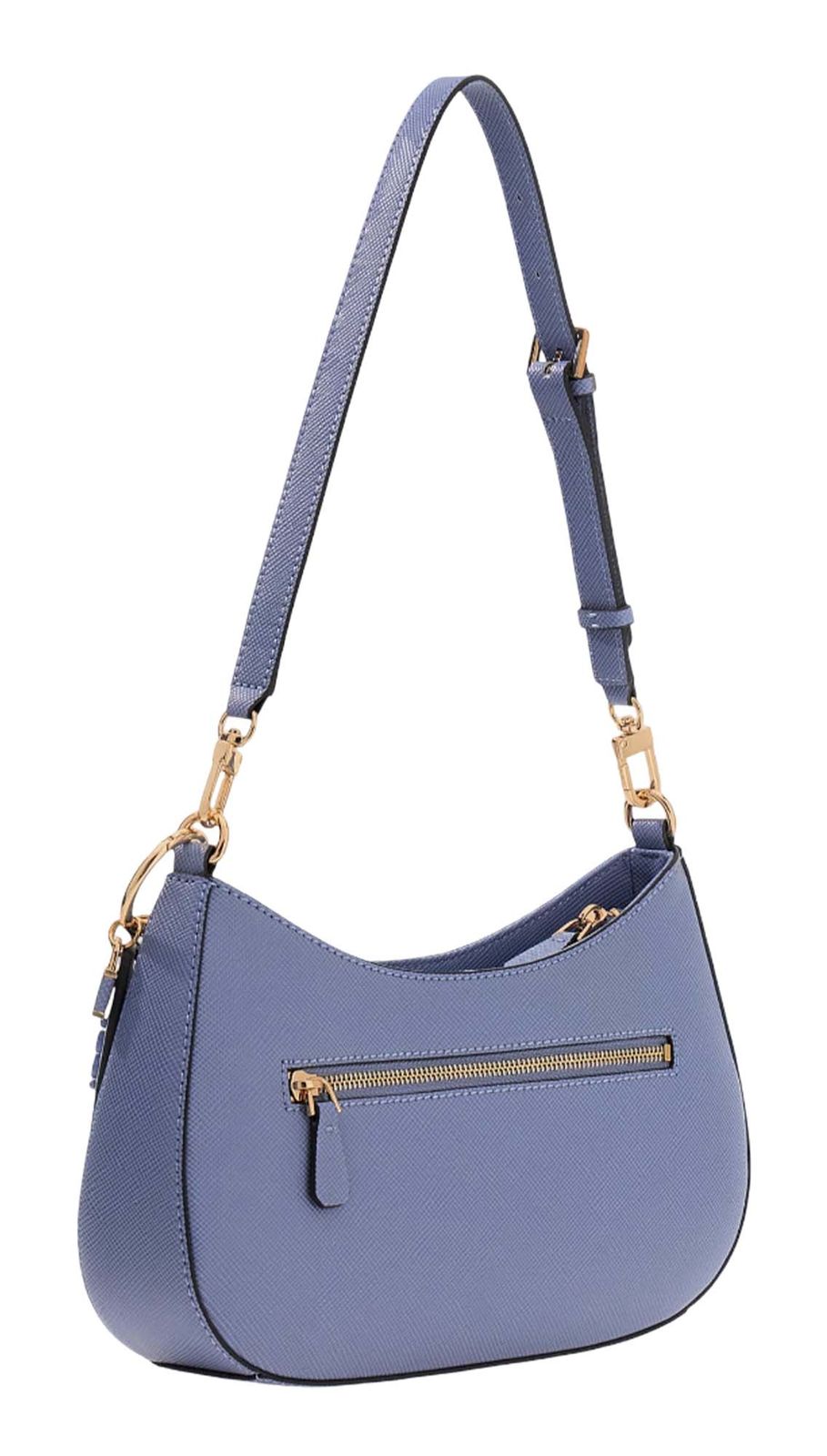 GUESS Noelle II Top Zip Shoulder Bag Grey Blue GUESS Noelle II Top Zip Shoulder Bag Grey Blue