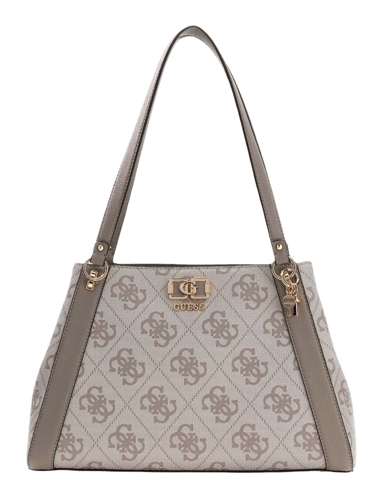 GUESS Karnilla Logo Girlfriend Carryall Dark Taupe Logo