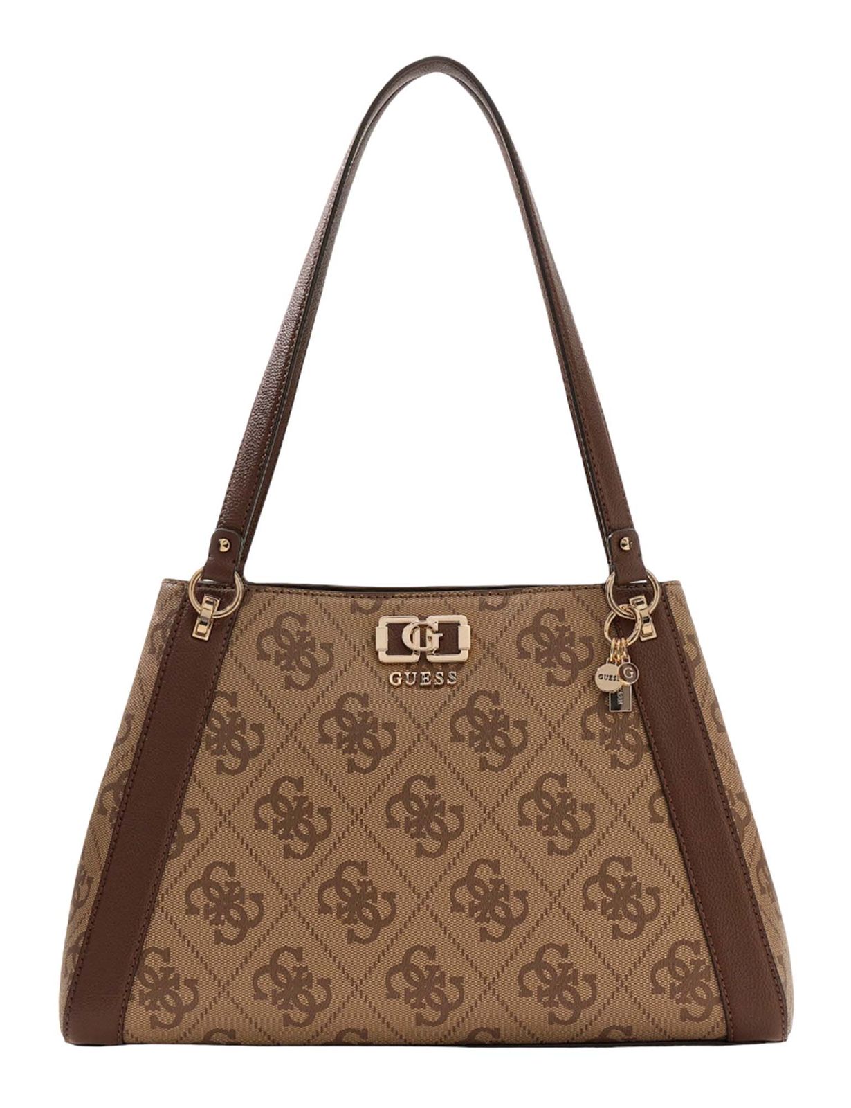 GUESS Karnilla Logo Girlfriend Carryall Latte Logo / Brown