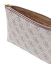 GUESS Laurel II Wristlet Pouch Dark Taupe Logo