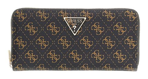 GUESS Laurel II SLG Large Zip Around Wallet Brown Logo