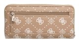GUESS Carrie Logo Large Zip Around Wallet Biscotti Logo