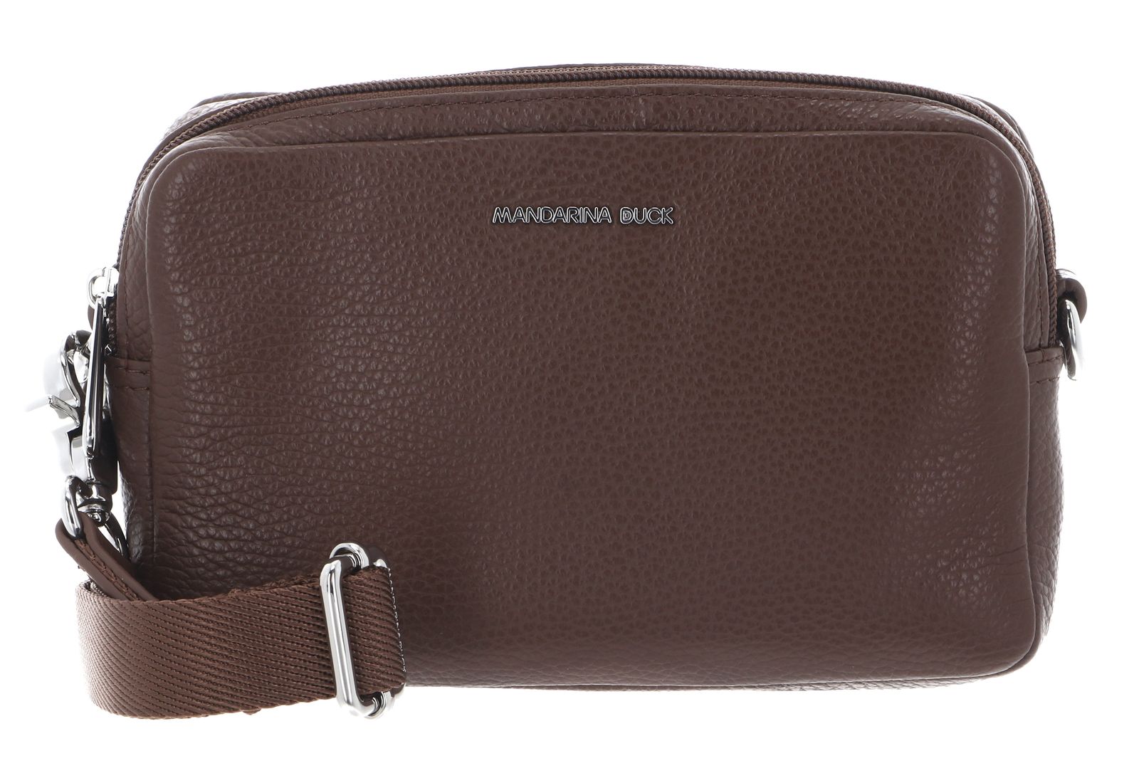 MANDARINA DUCK Mellow Leather Crossbody Camera Bag Milk Chocolate