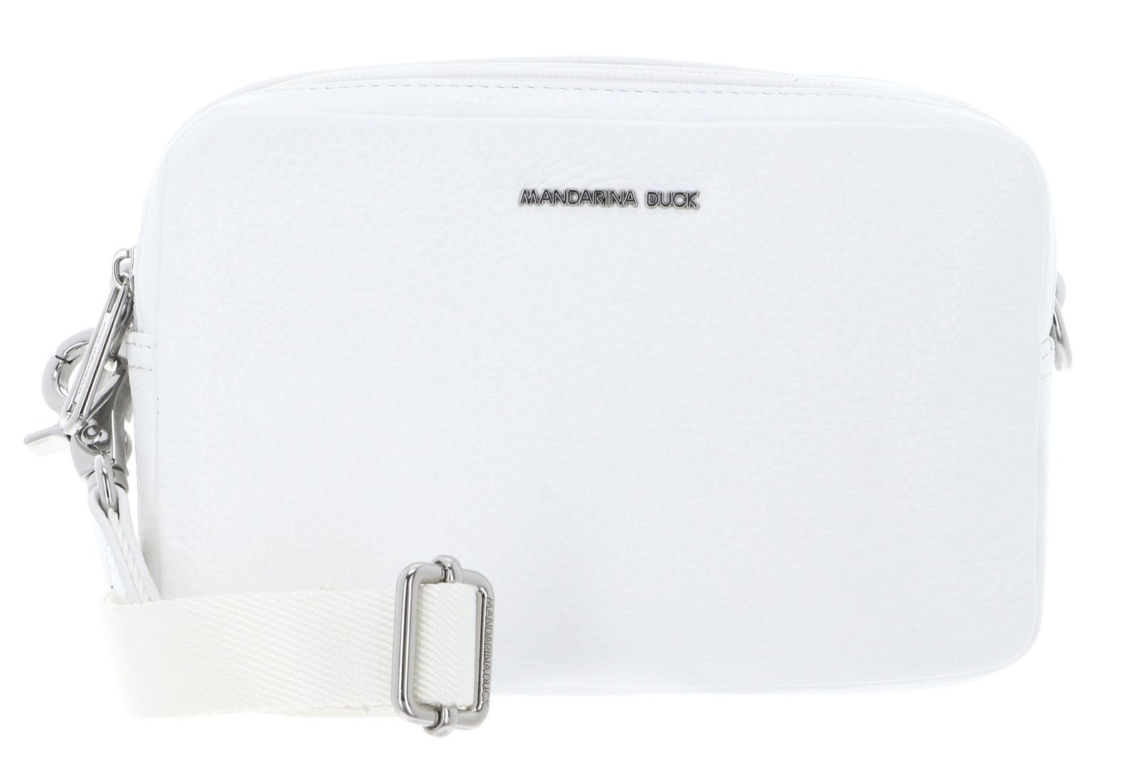 MANDARINA DUCK Mellow Leather Crossbody Camera Bag Blanc