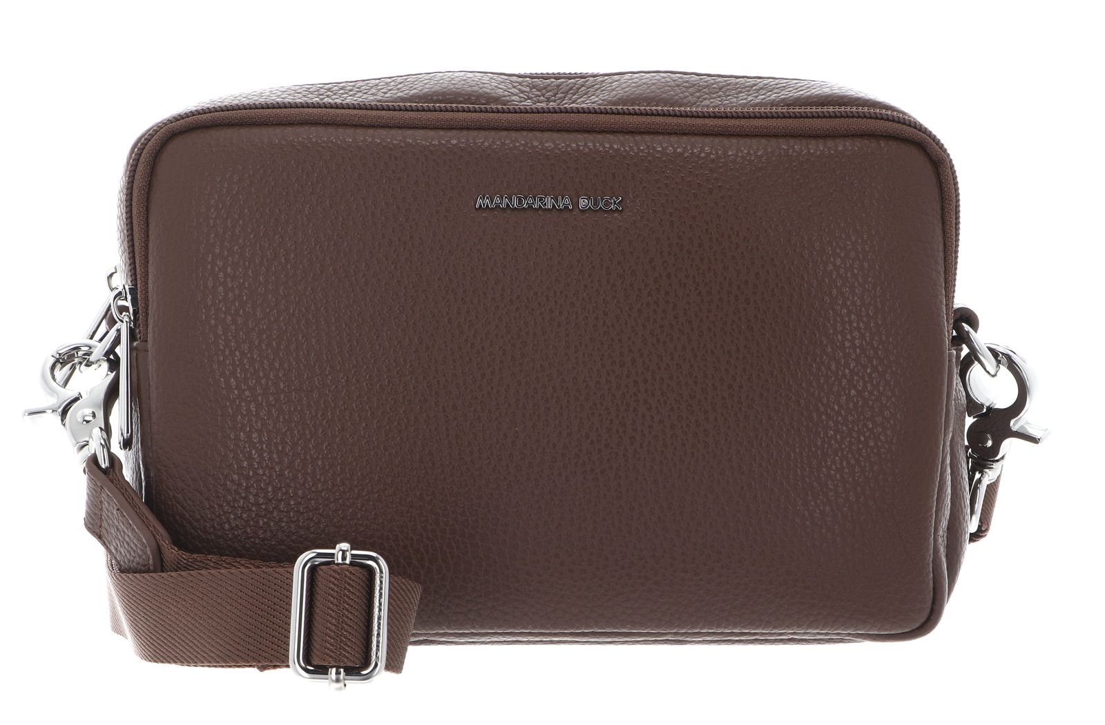 MANDARINA DUCK Mellow Leather Crossbody Camera Bag Milk Chocolate