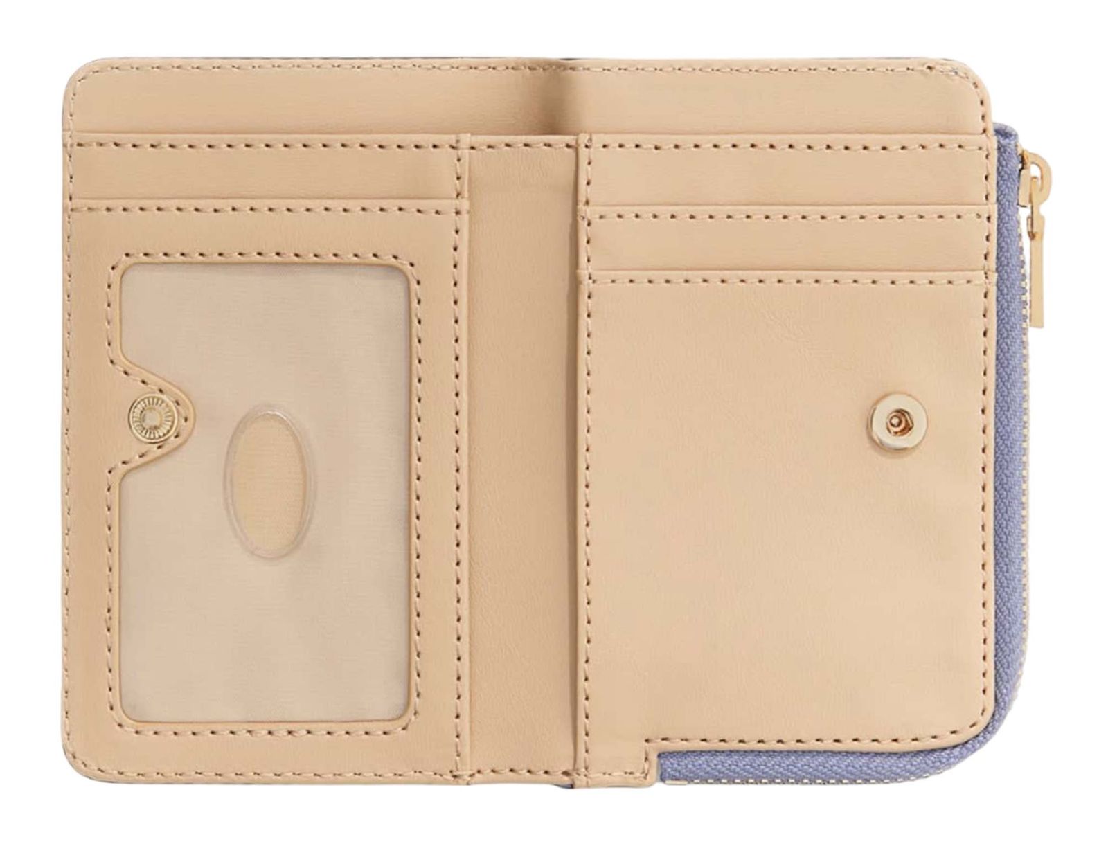 GUESS Laurel II SLG Zip Around Card Case Grey Blue Logo GUESS Laurel II SLG Zip Around Card Case Grey Blue Logo