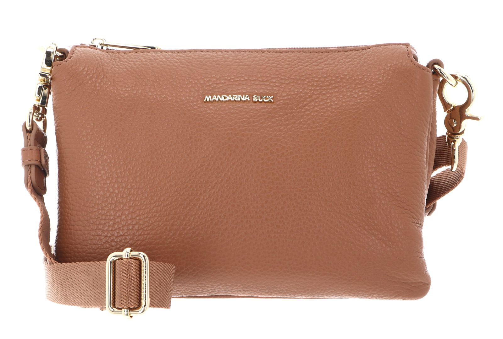 MANDARINA DUCK Mellow Leather Crossbody Bag Pecan Nut