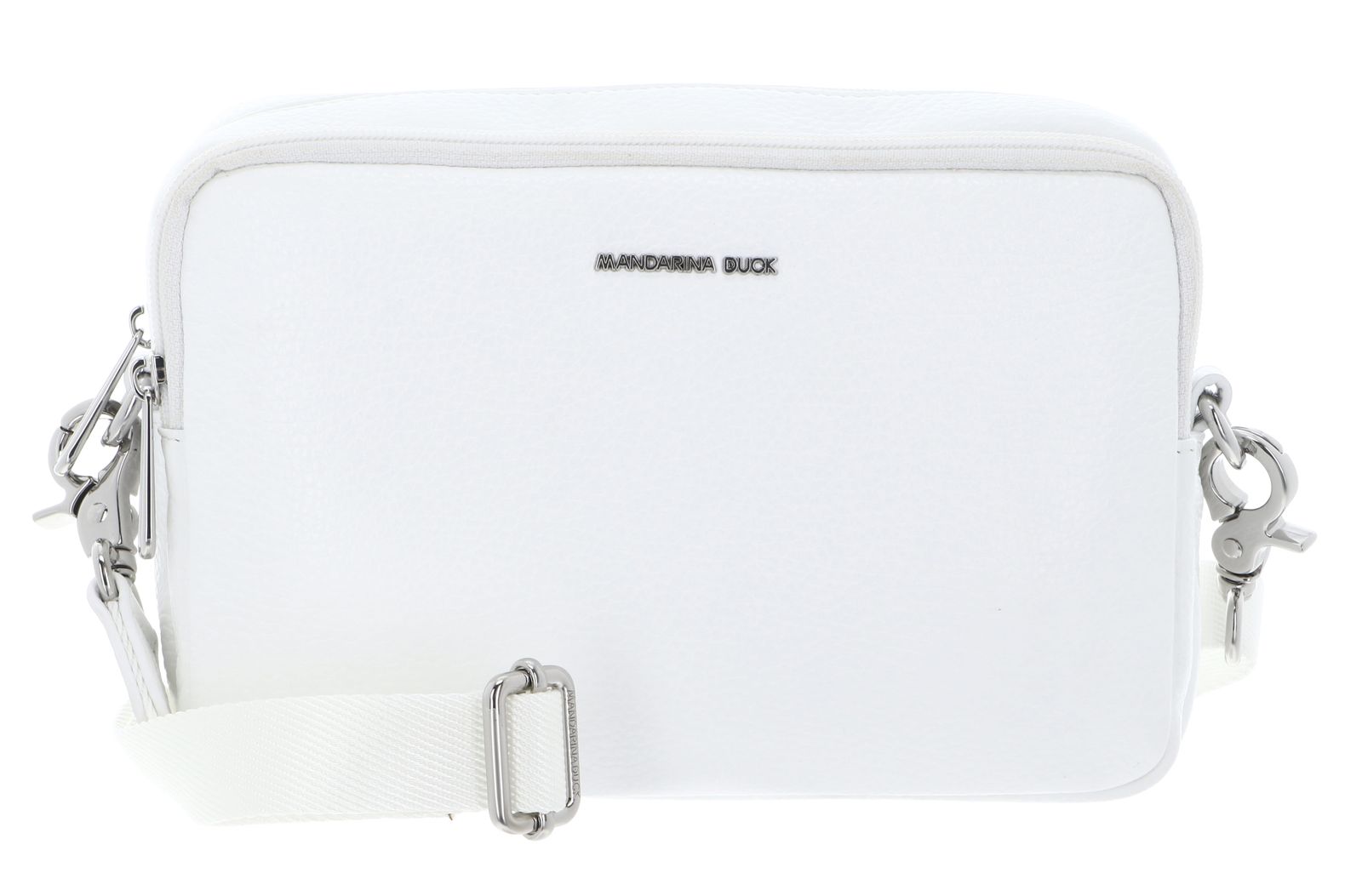 MANDARINA DUCK Mellow Leather Crossbody Camera Bag Blanc