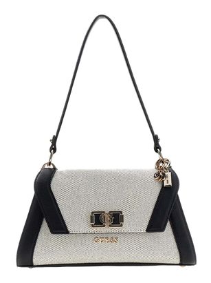 GUESS Karnilla Flap Shoulder Bag Natural / Black