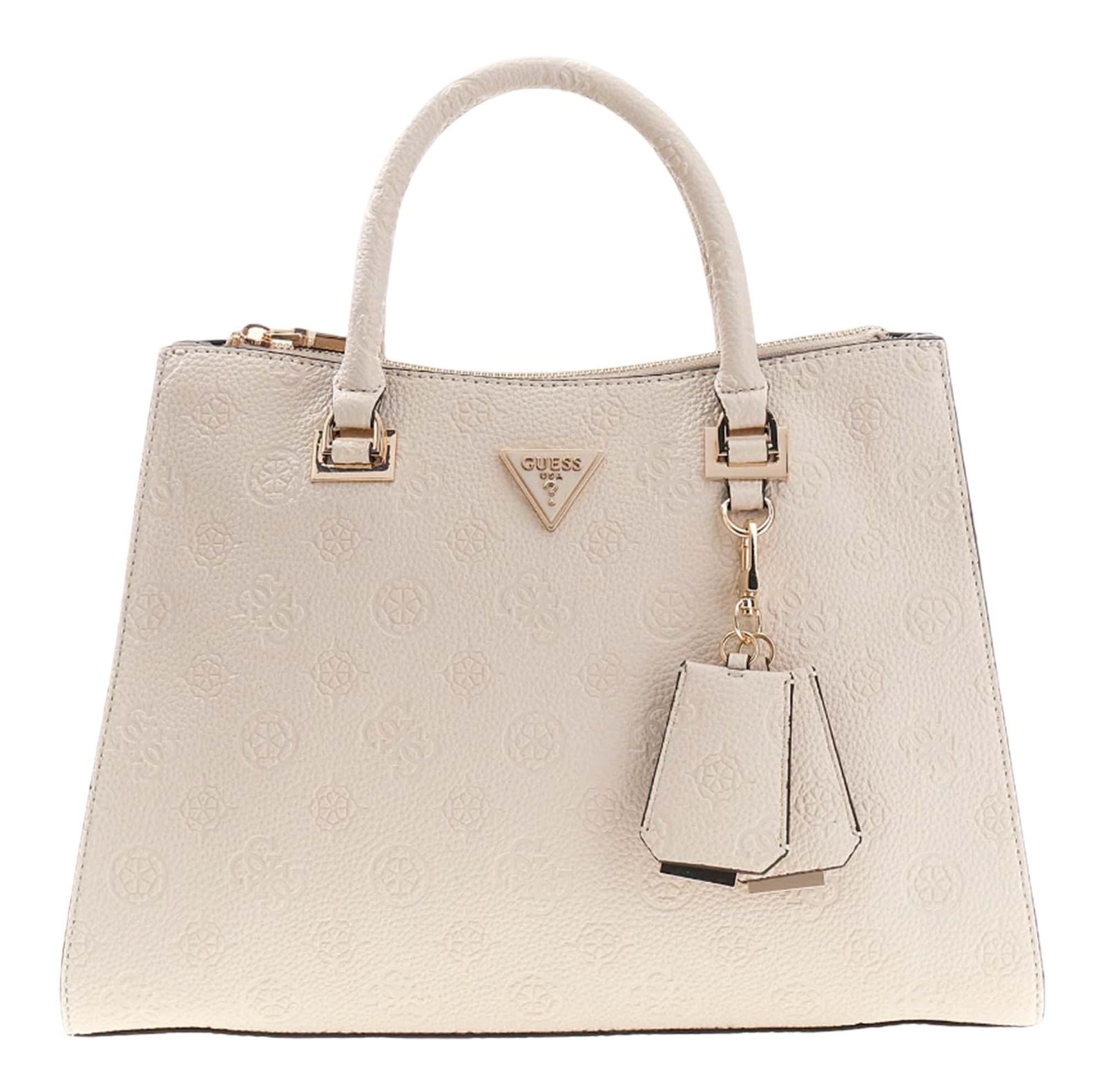 GUESS Cresidia II Society Satchel Cream White