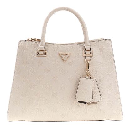 GUESS Cresidia II Society Satchel Cream White