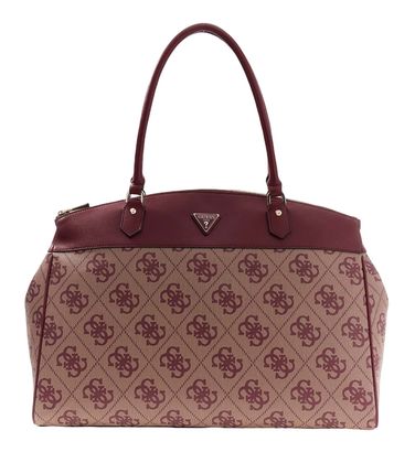 GUESS Travel Deluxe Dome Tote Burgundy Logo