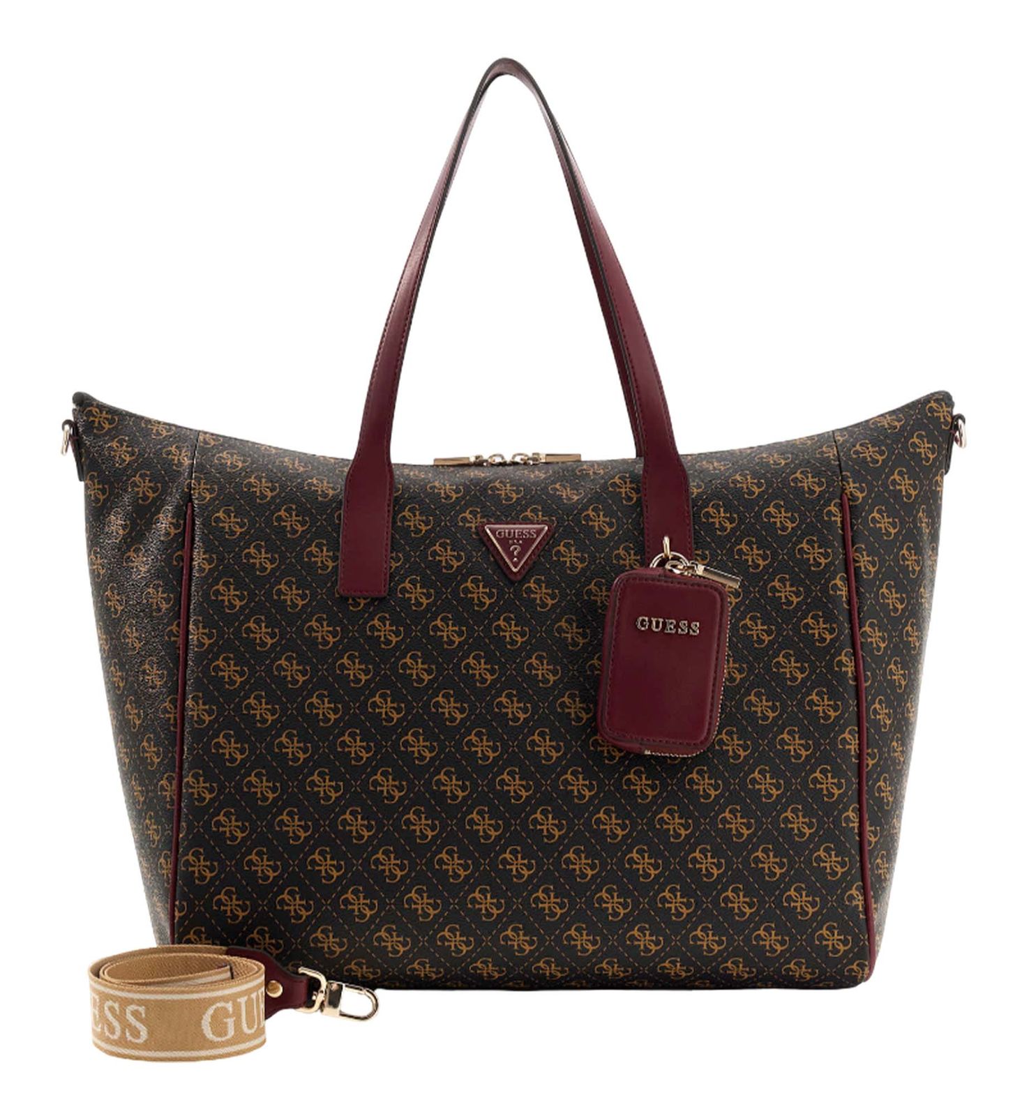 GUESS Latona Travel Carryon Tote L Brown Logo