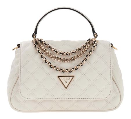 GUESS Giully II Top Handle Flap Bag Cream White
