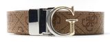 GUESS Adjustable & Reversible Pant Belt H25 W85 Latte Logo - shortenable