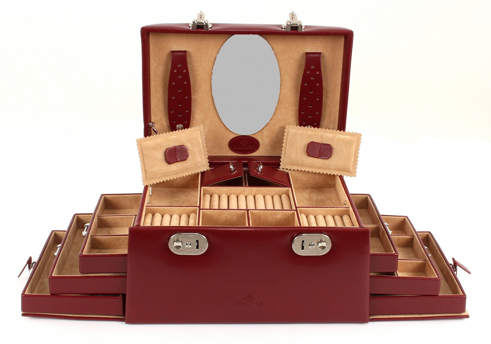 WINDROSE Merino Jewelry Case Red WINDROSE Merino Jewelry Case Red