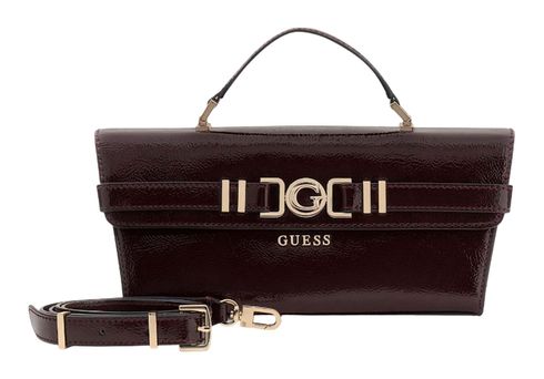 GUESS Cirene Top Handle Flap Bag Burgundy