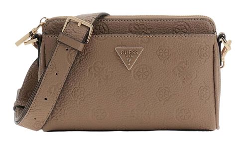 GUESS Cresidia II Mini Xbody Top Zip Bag Dark Taupe Logo