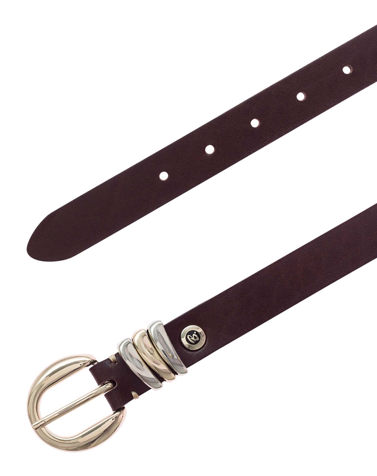 b.belt Valeria 25mm Leather Belt W85 Dark Brown b.belt Valeria 25mm Leather Belt W85 Dark Brown