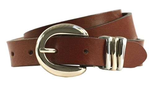 b.belt Valeria 25mm Leather Belt W95 Middle Brown