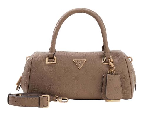 GUESS Cresidia II Box Satchel Dark Taupe Logo GUESS Cresidia II Box Satchel Dark Taupe Logo