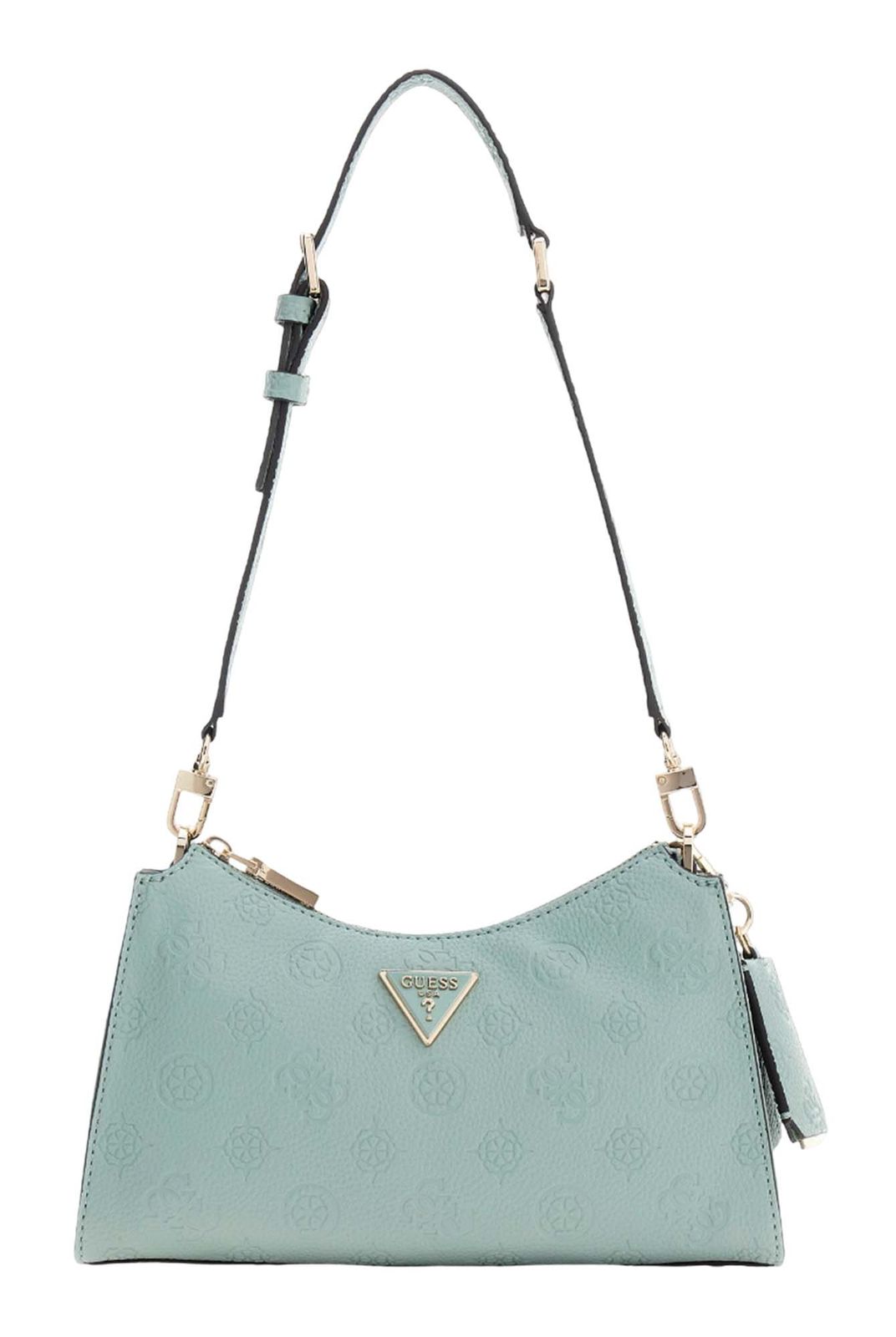 GUESS Cresidia II Top Zip Shoulder Bag Light Sage Logo