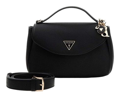 GUESS Evie Top Handle Flap Bag Black