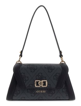 GUESS Karnilla Flap Shoulder Bag Coal Logo