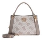 GUESS Karnilla Logo Girlfriend Satchel Dark Taupe Logo