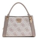 GUESS Karnilla Logo Girlfriend Satchel Dark Taupe Logo