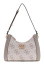GUESS Karnilla Logo Shoulder Bag Dark Taupe Logo