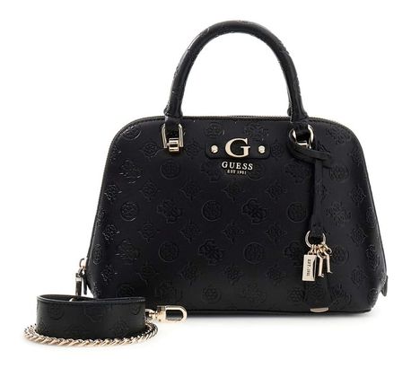 GUESS Dita Dome Satchel Bag Black Logo