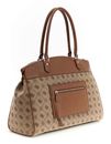 GUESS Melinda Logo Deluxe Dome Tote Latte Logo