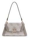 GUESS Karnilla Flap Shoulder Bag Dark Taupe Logo