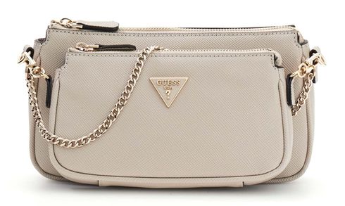 GUESS Noelle II Double Pouch Crossbody Bag Taupe