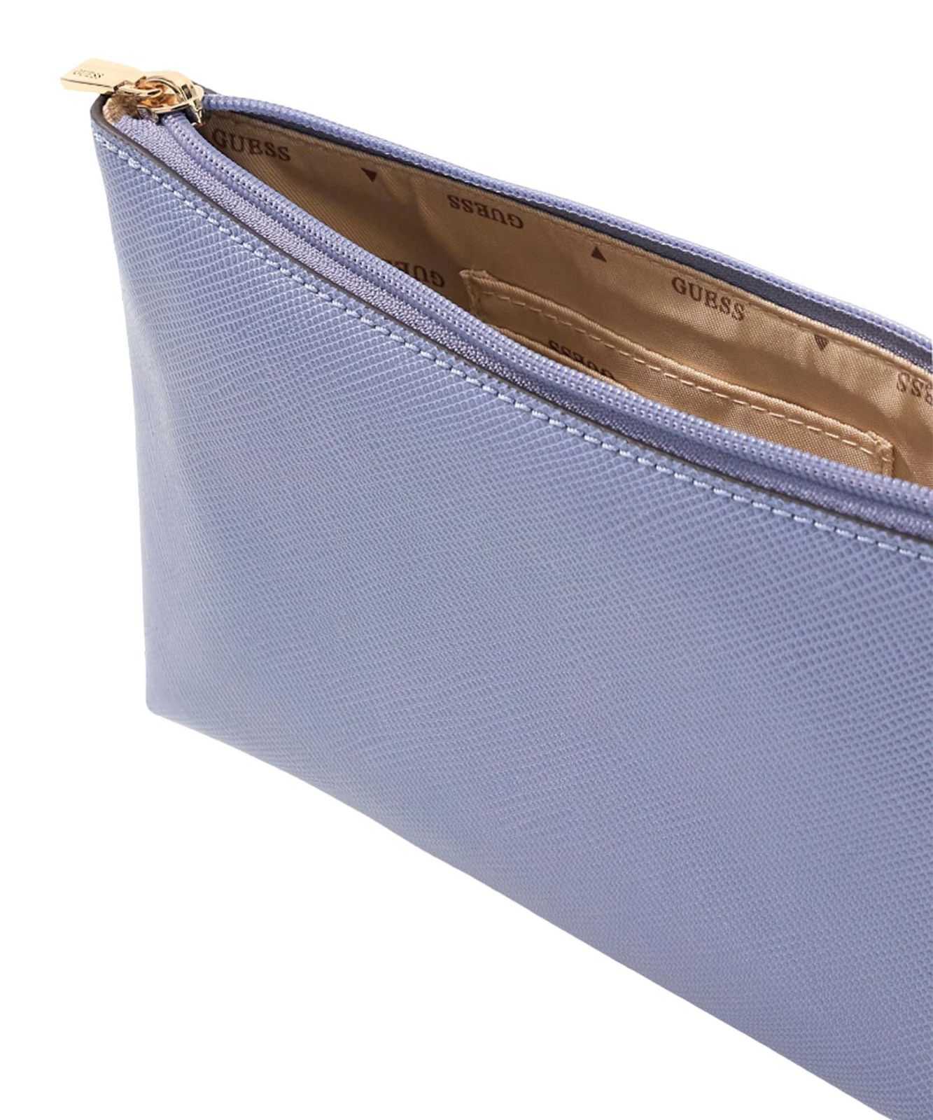 GUESS Laurel II Wristlet Pouch Grey Blue GUESS Laurel II Wristlet Pouch Grey Blue