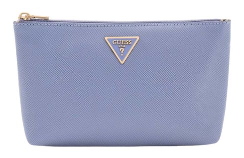 GUESS Laurel II Wristlet Pouch Grey Blue GUESS Laurel II Wristlet Pouch Grey Blue