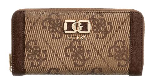 GUESS Karnilla Logo Large Zip Around Wallet L Latte Logo / Brown