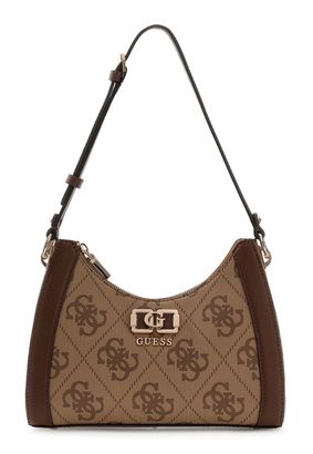 GUESS Karnilla Logo Shoulder Bag Latte Logo / Brown