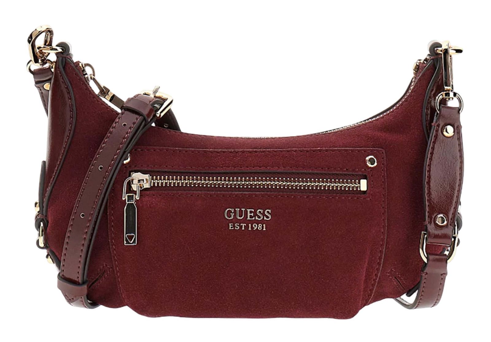 GUESS Marsha Mini Crossbody Bag Burgundy