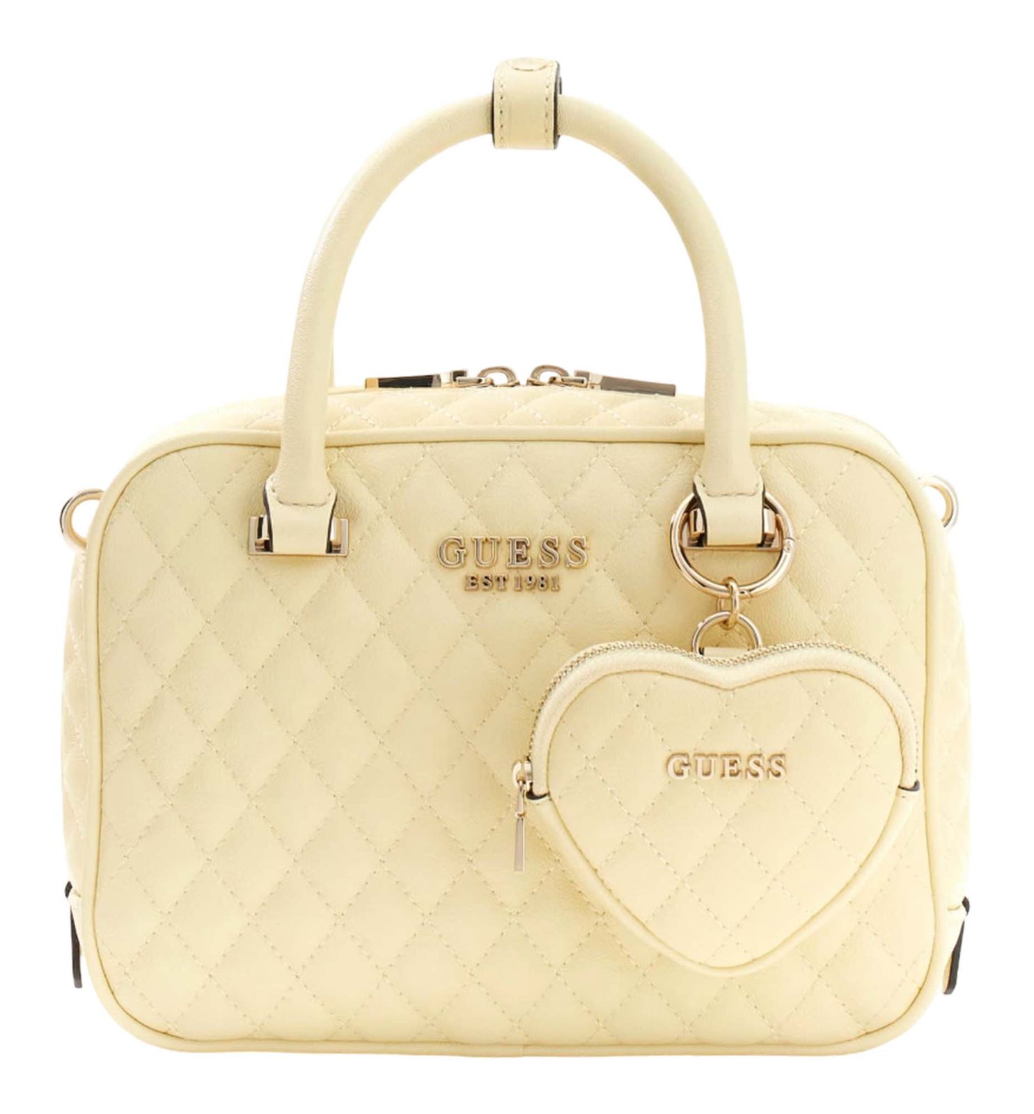 GUESS Atabey Box Satchel Yellow GUESS Atabey Box Satchel Yellow