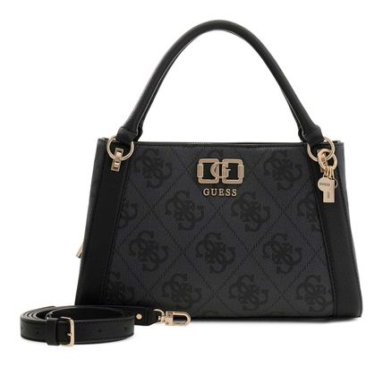 GUESS Karnilla Logo Girlfriend Satchel Coal Logo