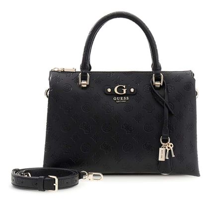 GUESS Dita Multi Compartment Satchel Black Logo