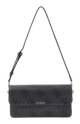 GUESS Sadie Flap Shoulder Bag Coal Logo