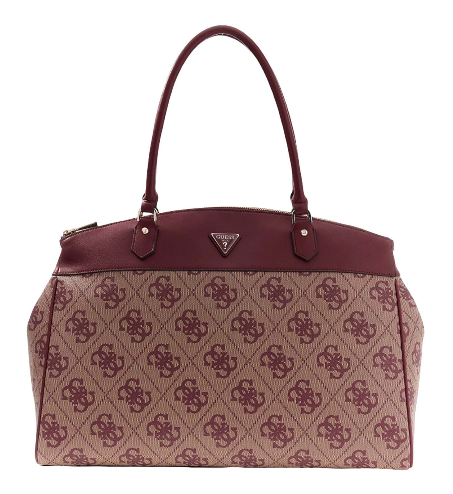 GUESS Travel Deluxe Dome Tote Burgundy Logo