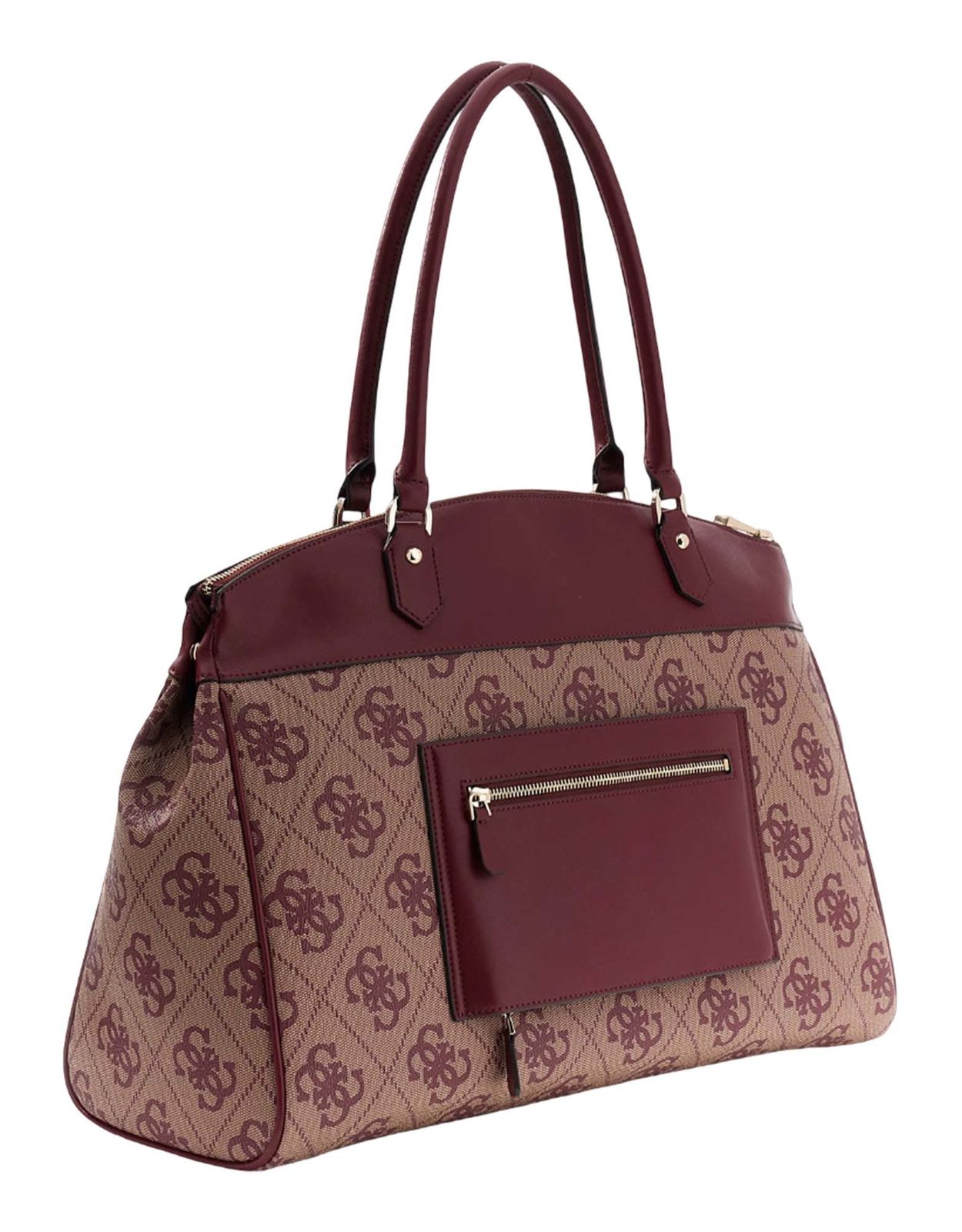 GUESS Travel Deluxe Dome Tote Burgundy Logo GUESS Travel Deluxe Dome Tote Burgundy Logo