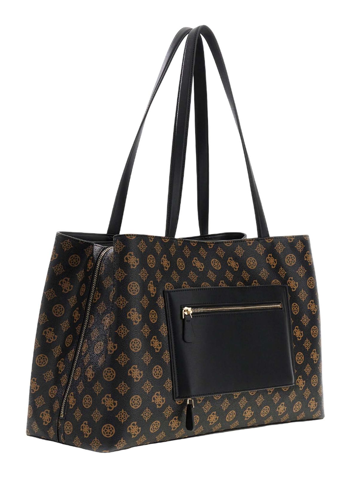 GUESS Wilder Travel Tri Compartment Tote Brown GUESS Wilder Travel Tri Compartment Tote Brown