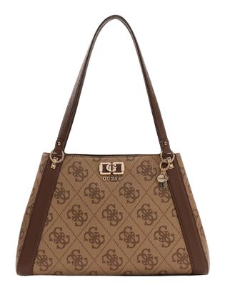 GUESS Karnilla Logo Girlfriend Carryall Latte Logo / Brown
