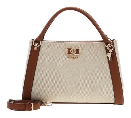 GUESS Karnilla Girlfriend Satchel Natural / Cognac